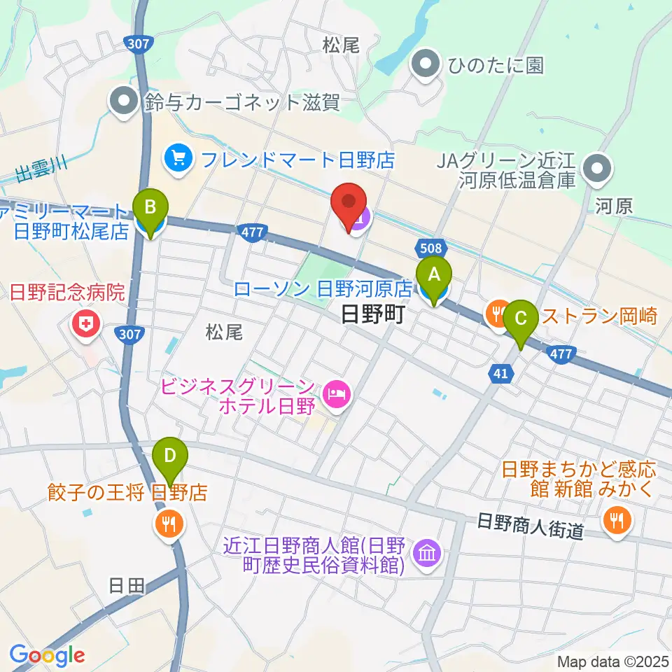 日野町町民会館わたむきホール虹周辺のコンビニエンスストア一覧地図