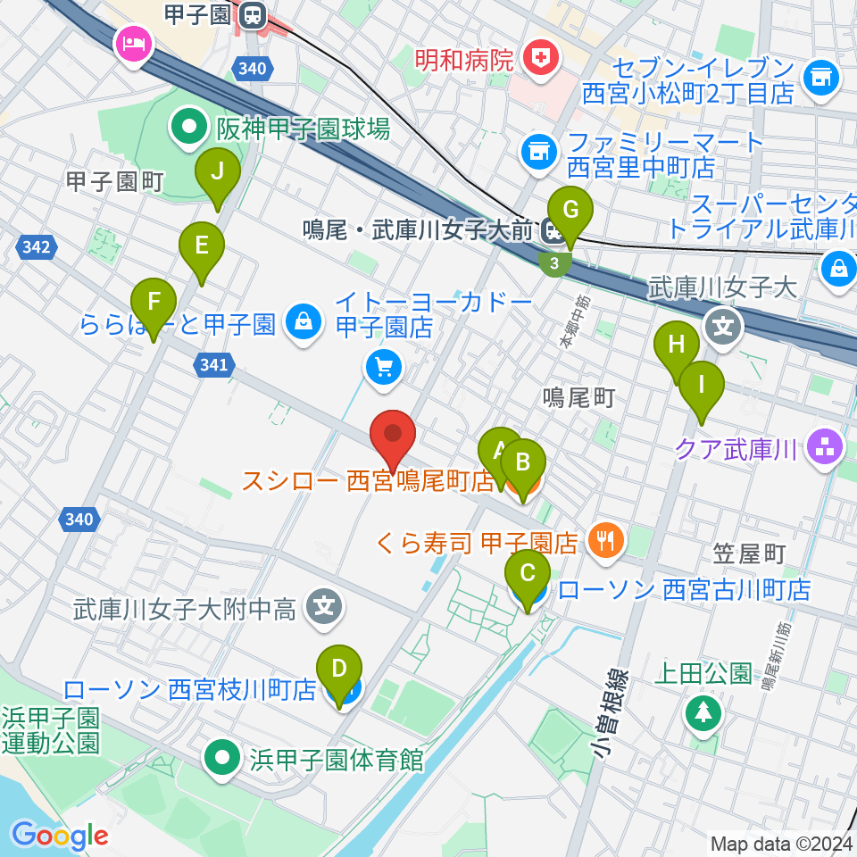 なるお文化ホール周辺のコンビニエンスストア一覧地図