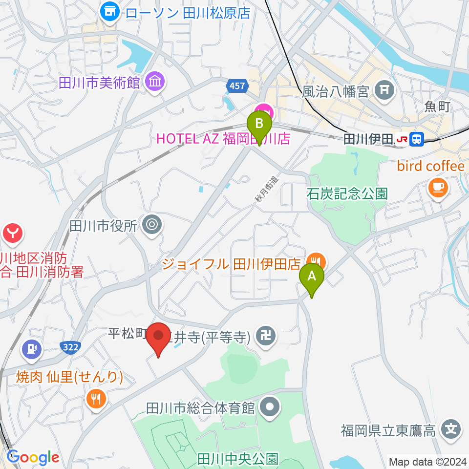 田川青少年文化ホール周辺のコンビニエンスストア一覧地図