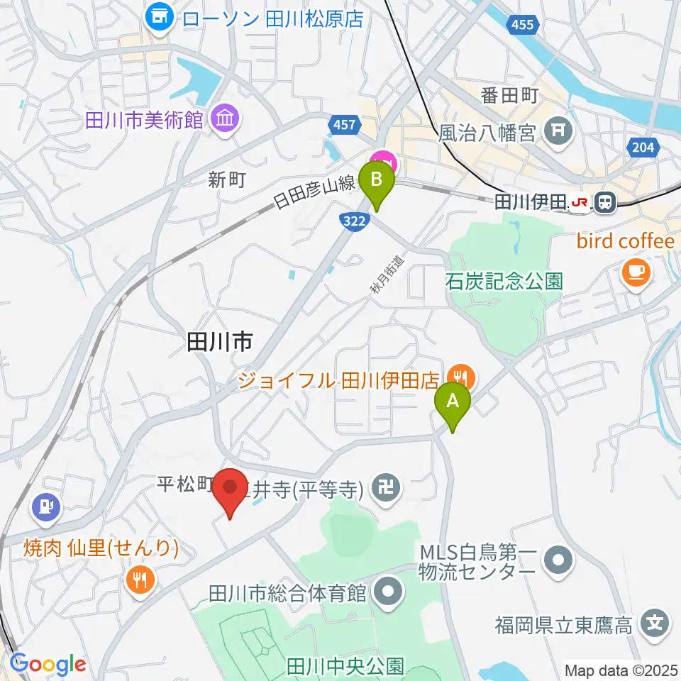 田川青少年文化ホール周辺のコンビニエンスストア一覧地図