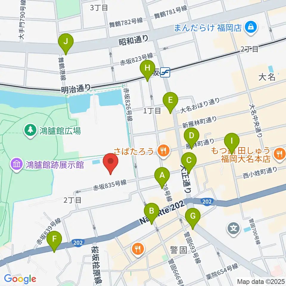 福岡市立中央市民センター周辺のコンビニエンスストア一覧地図