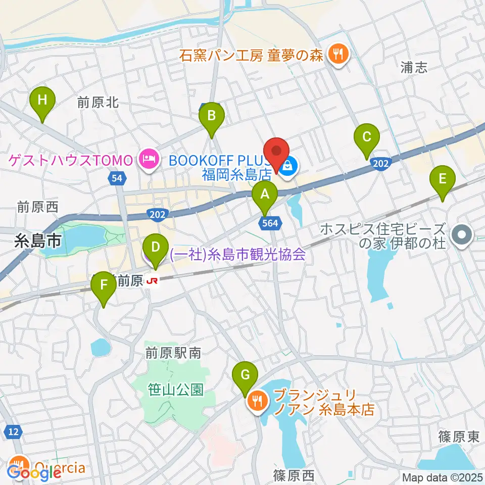 伊都文化会館周辺のコンビニエンスストア一覧地図