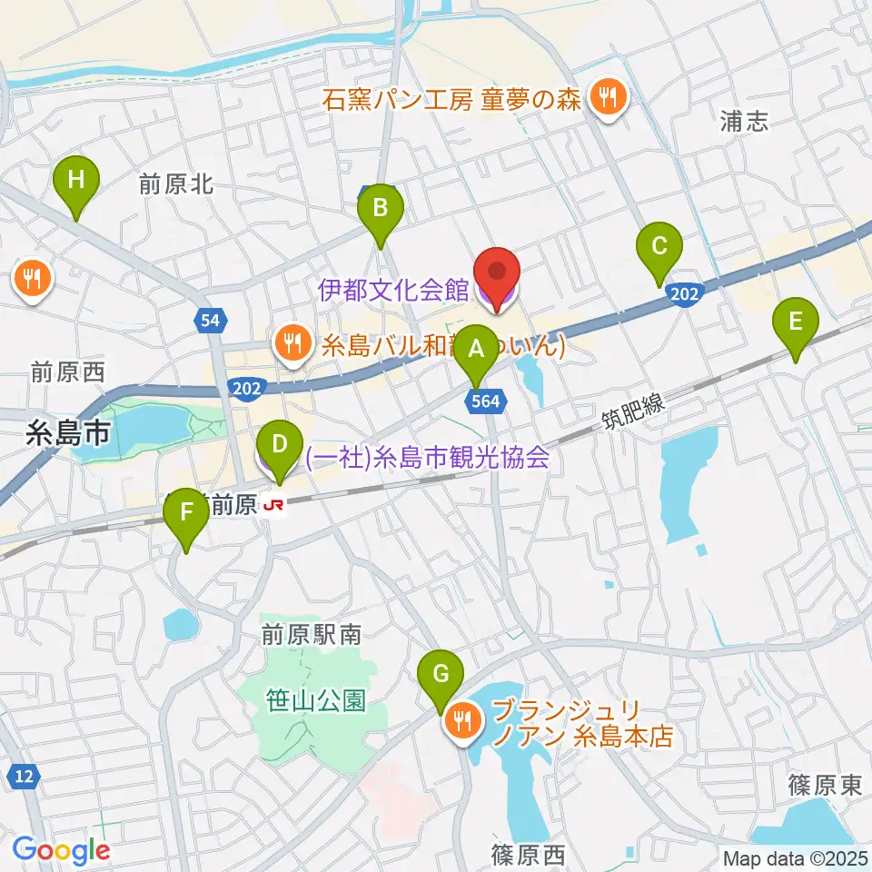 伊都文化会館周辺のコンビニエンスストア一覧地図