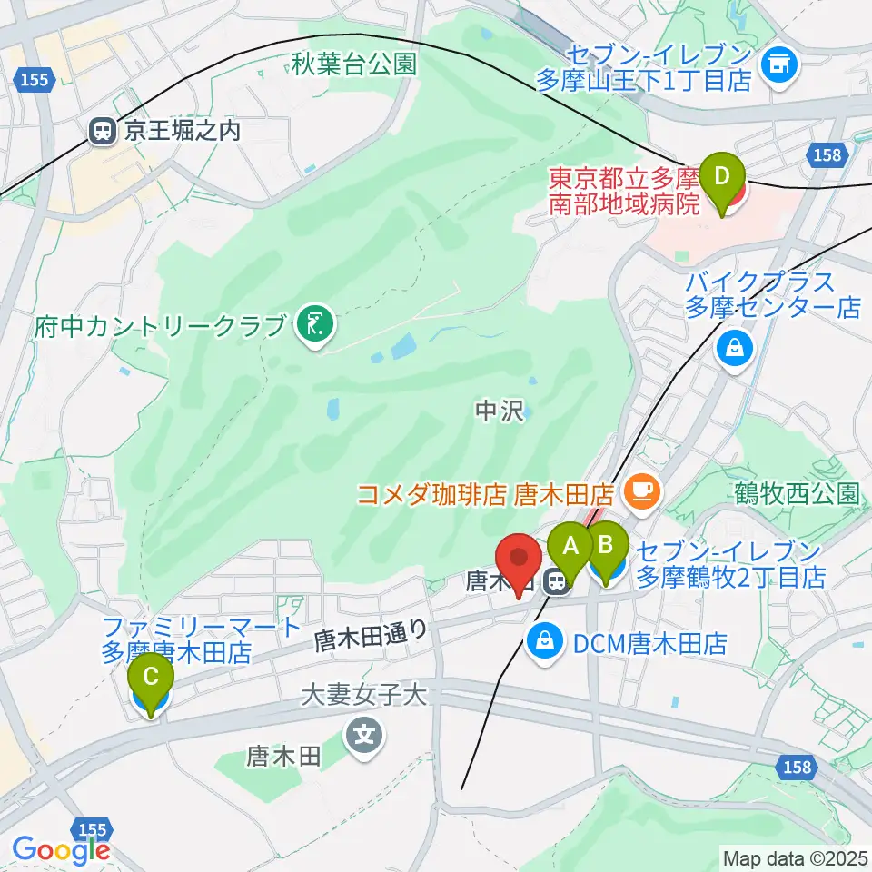 唐木田Cafe Way周辺のコンビニエンスストア一覧地図