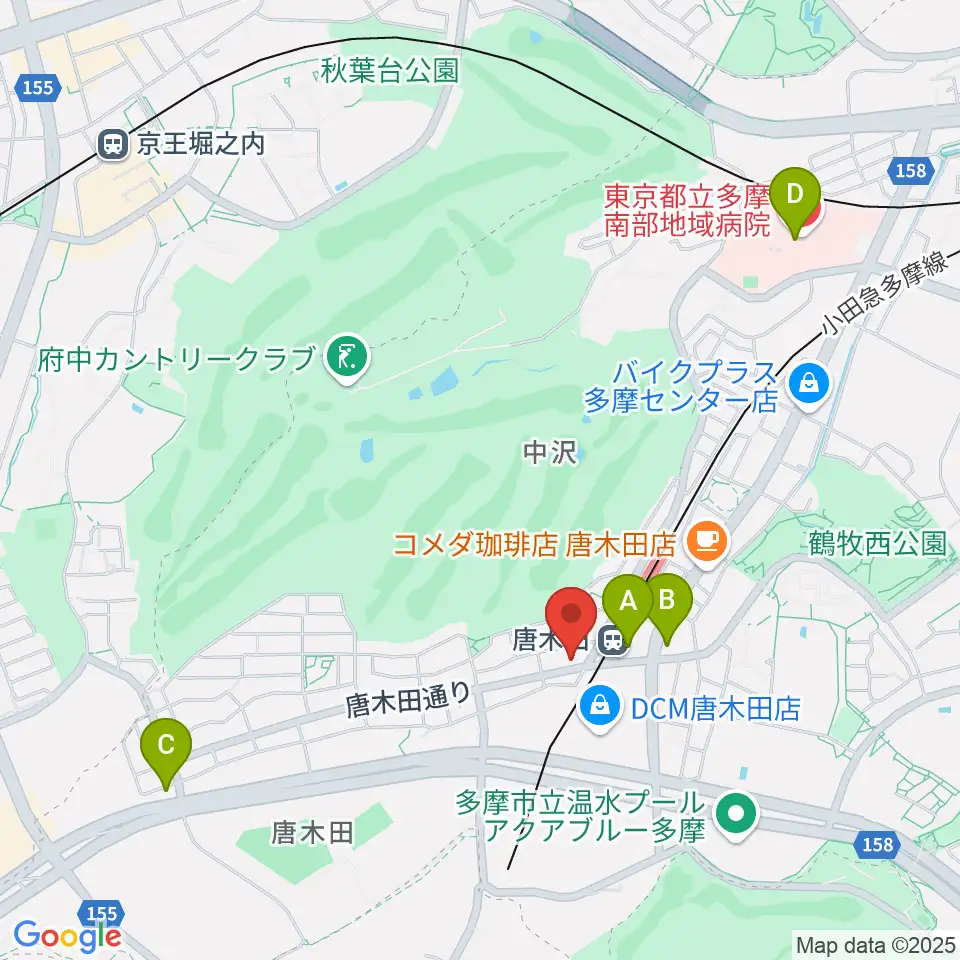 唐木田Cafe Way周辺のコンビニエンスストア一覧地図