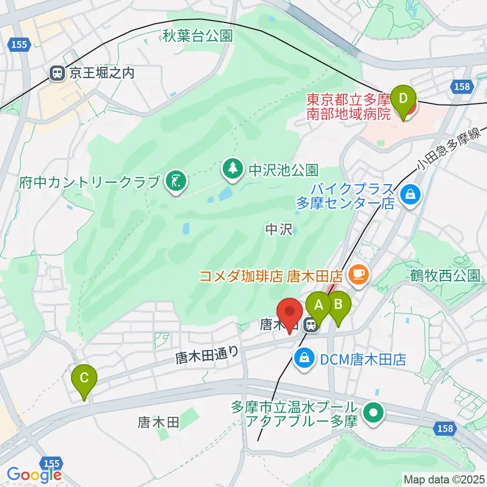 唐木田Cafe Way周辺のコンビニエンスストア一覧地図