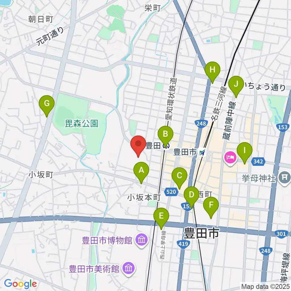 豊田産業文化センター周辺のコンビニエンスストア一覧地図