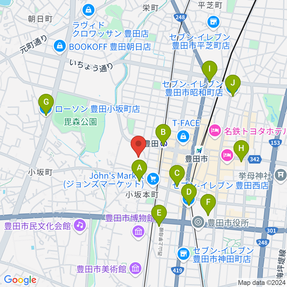 とよた科学体験館周辺のコンビニエンスストア一覧地図