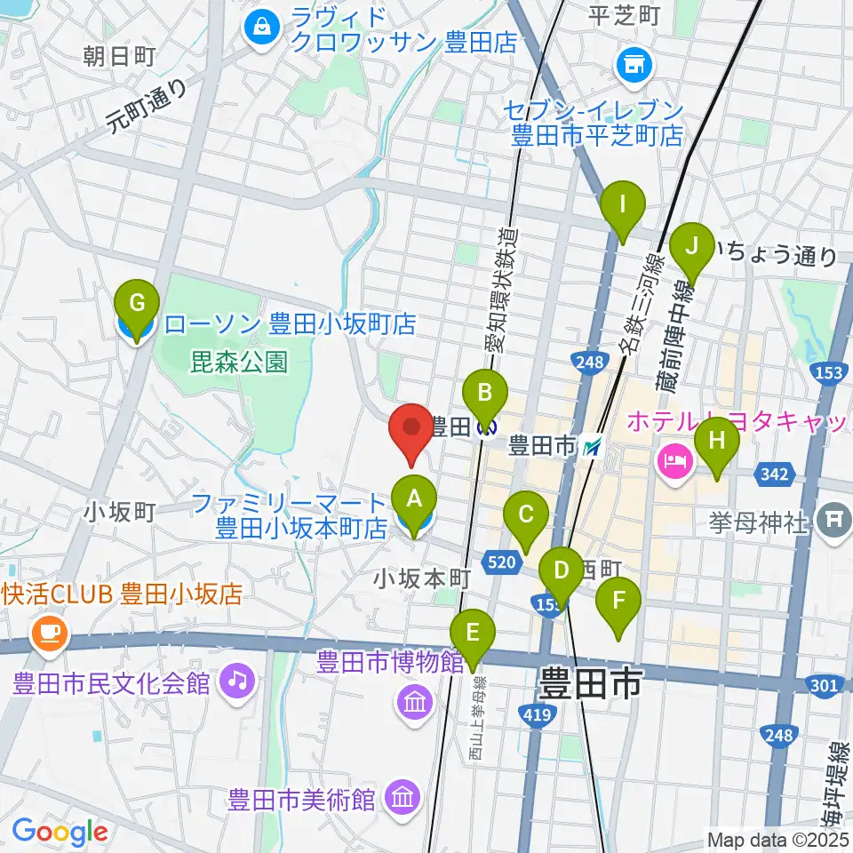 とよた科学体験館周辺のコンビニエンスストア一覧地図