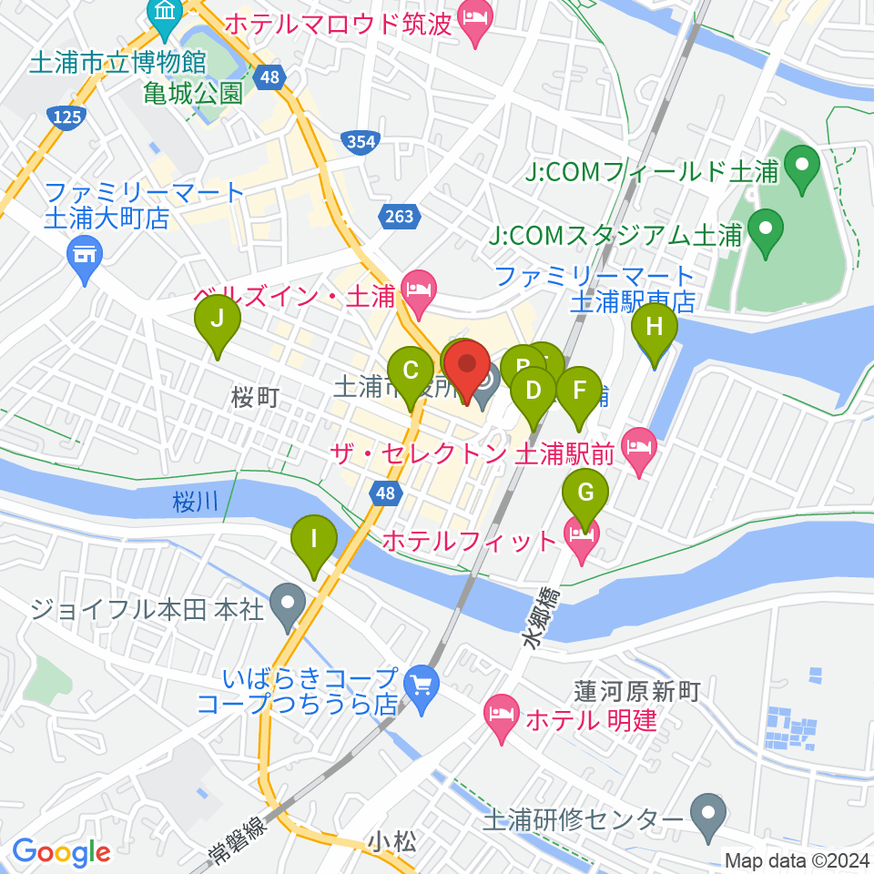 茨城県県南生涯学習センター周辺のコンビニエンスストア一覧地図