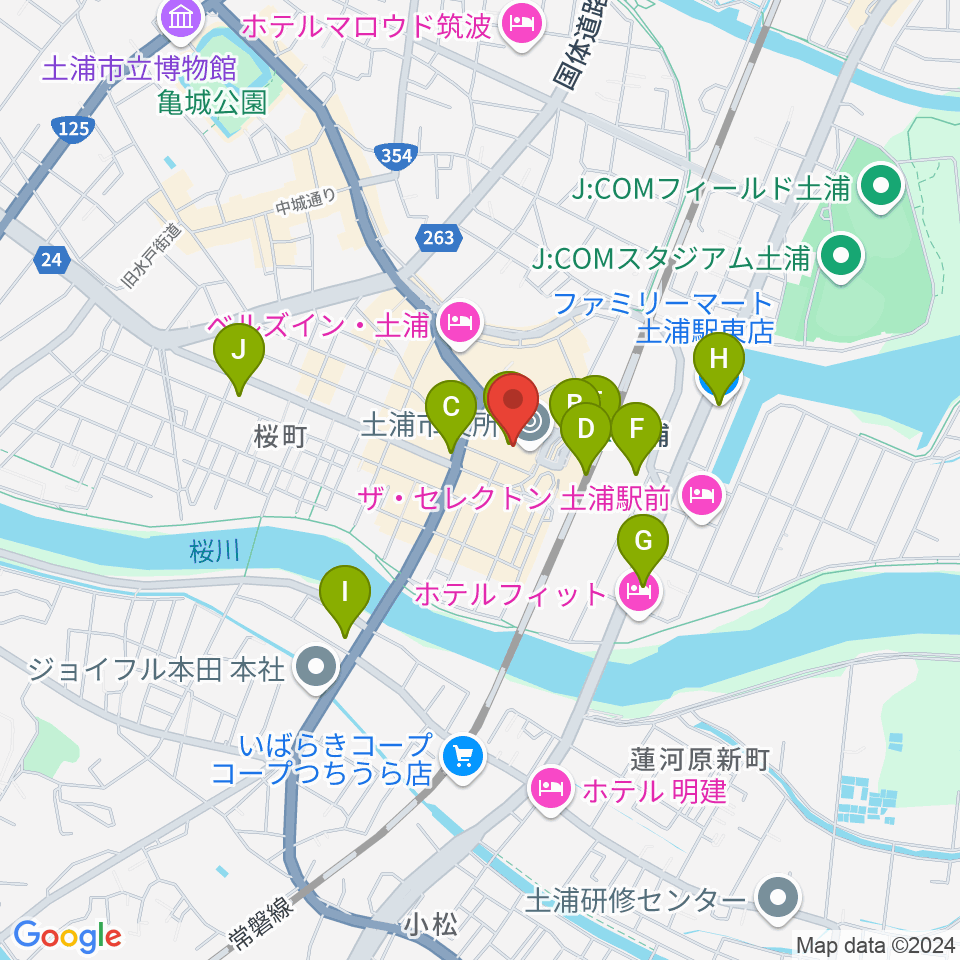 茨城県県南生涯学習センター周辺のコンビニエンスストア一覧地図