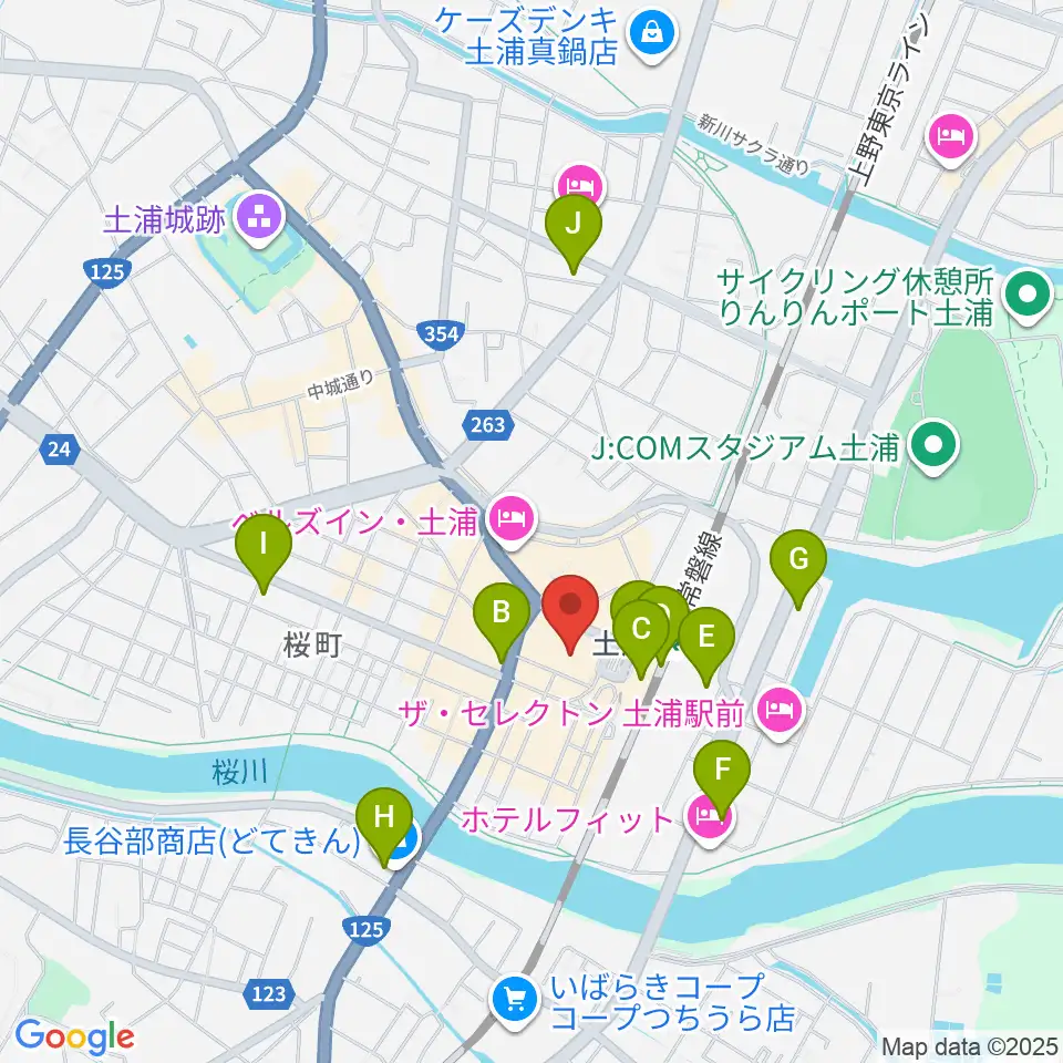茨城県県南生涯学習センター周辺のコンビニエンスストア一覧地図