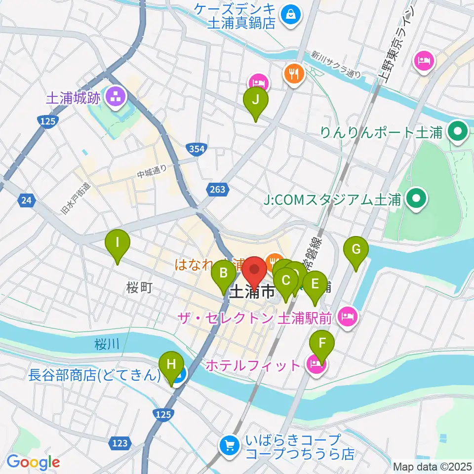 茨城県県南生涯学習センター周辺のコンビニエンスストア一覧地図