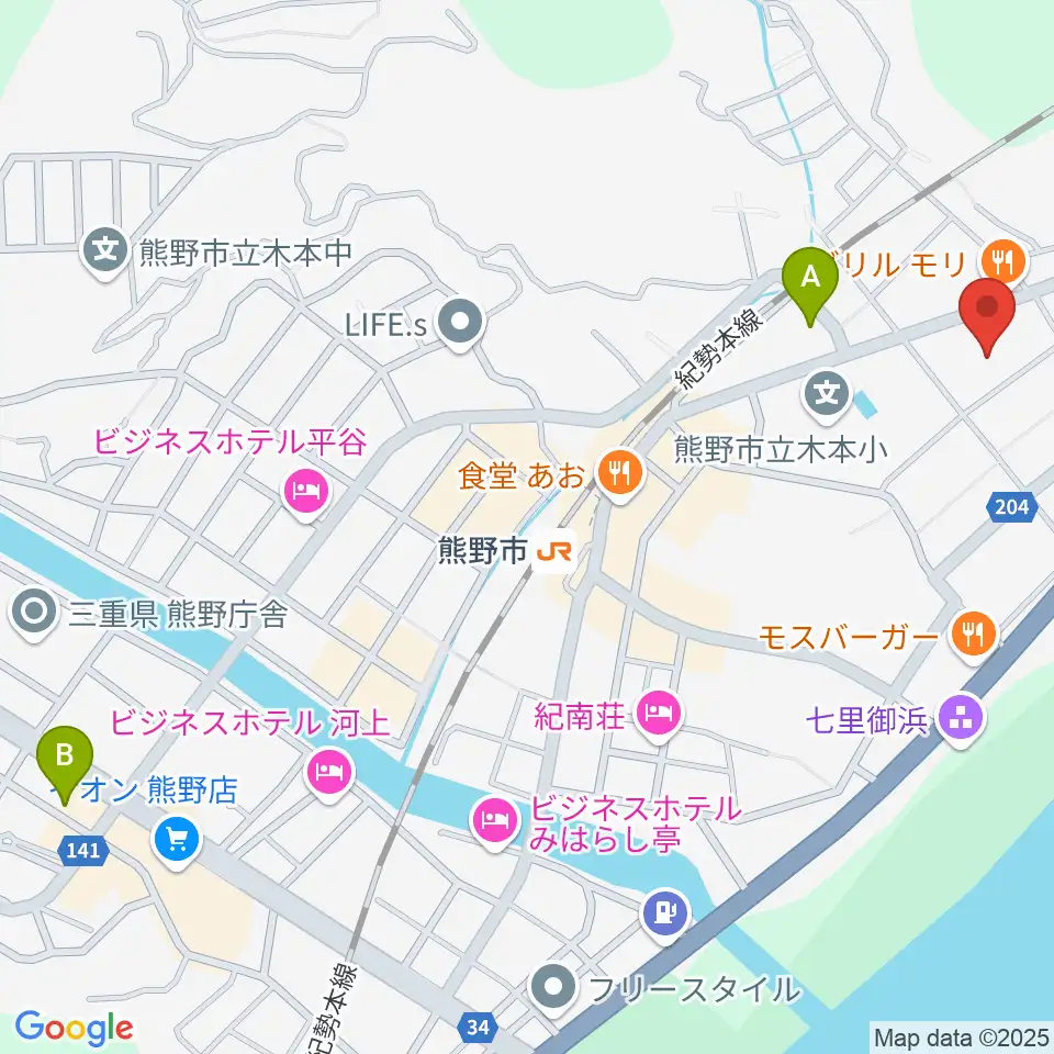 熊野市民会館周辺のコンビニエンスストア一覧地図