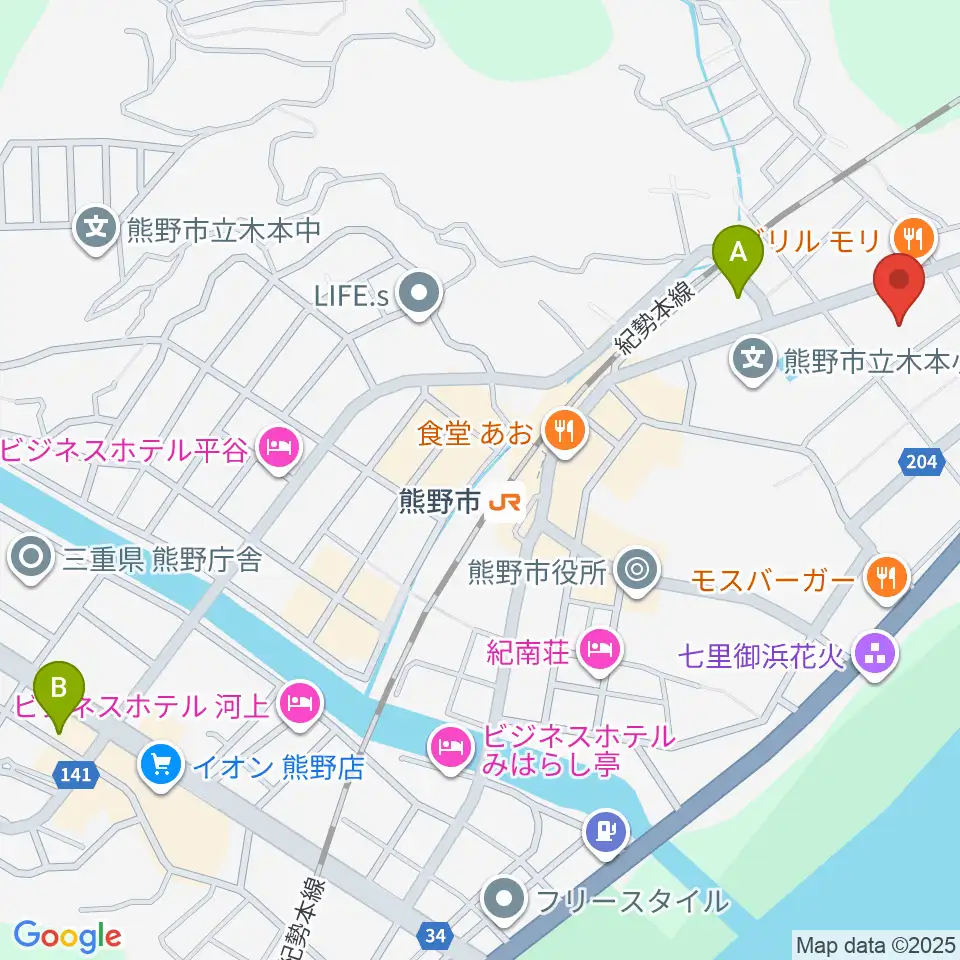 熊野市民会館周辺のコンビニエンスストア一覧地図