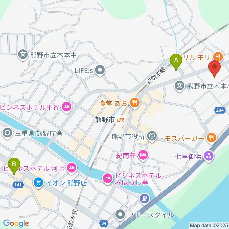 熊野市民会館周辺のコンビニエンスストア一覧地図