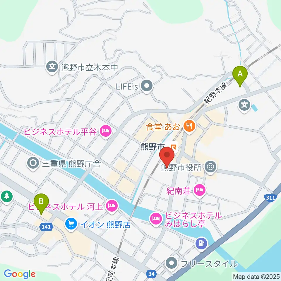 熊野市文化交流センター周辺のコンビニエンスストア一覧地図