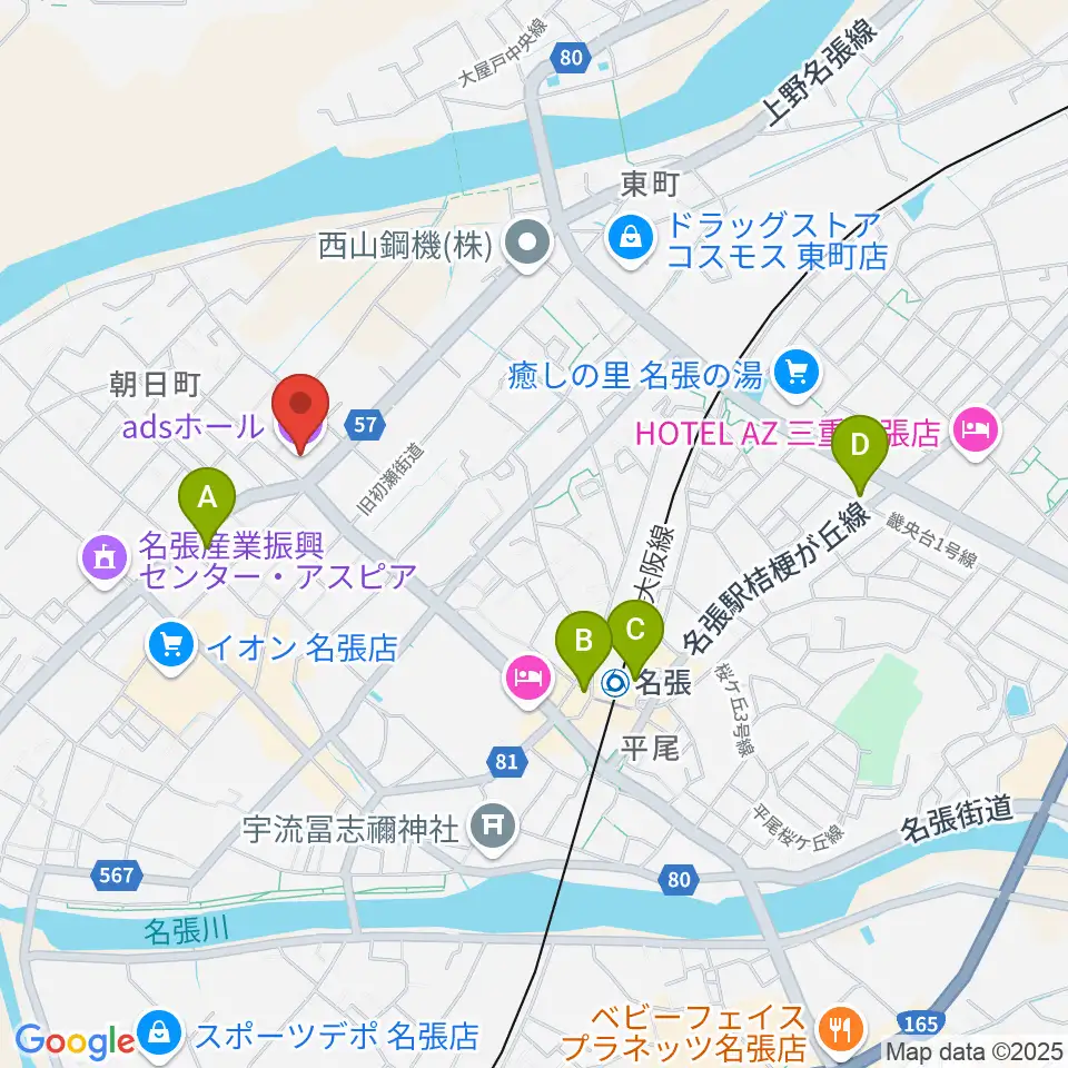 adsホール周辺のコンビニエンスストア一覧地図