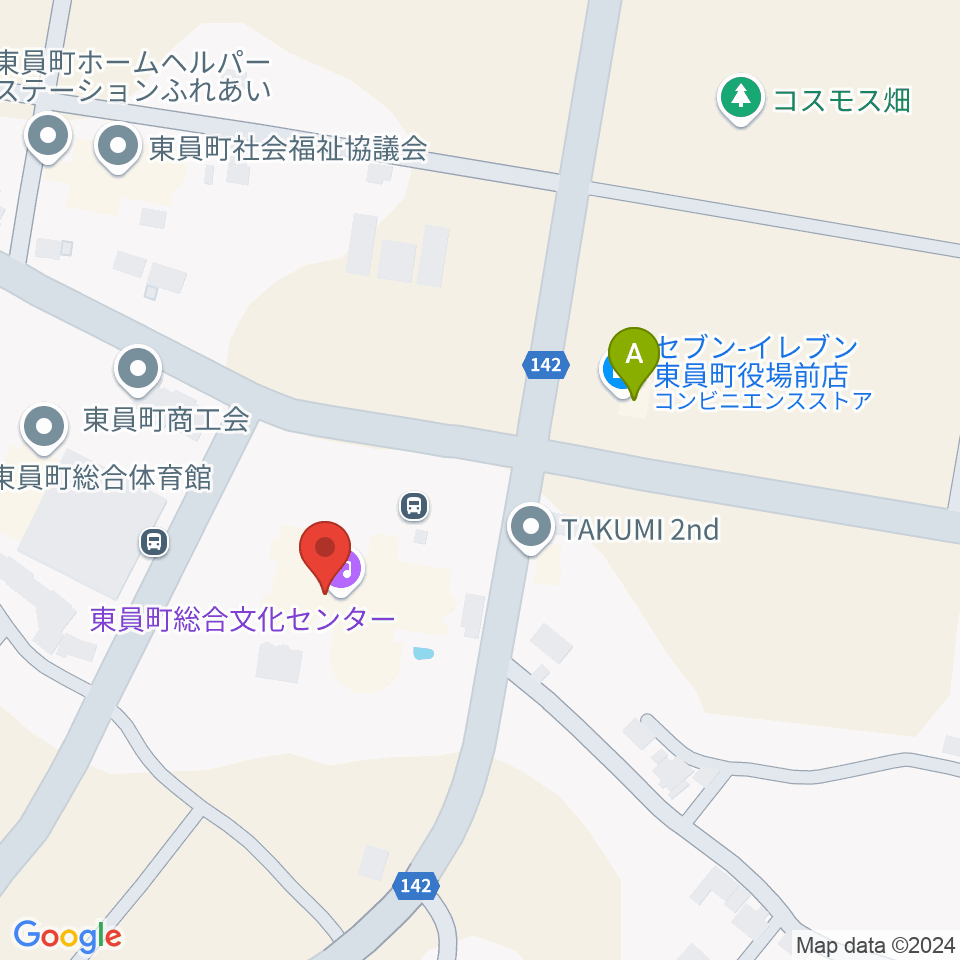 東員町総合文化センター周辺のコンビニエンスストア一覧地図