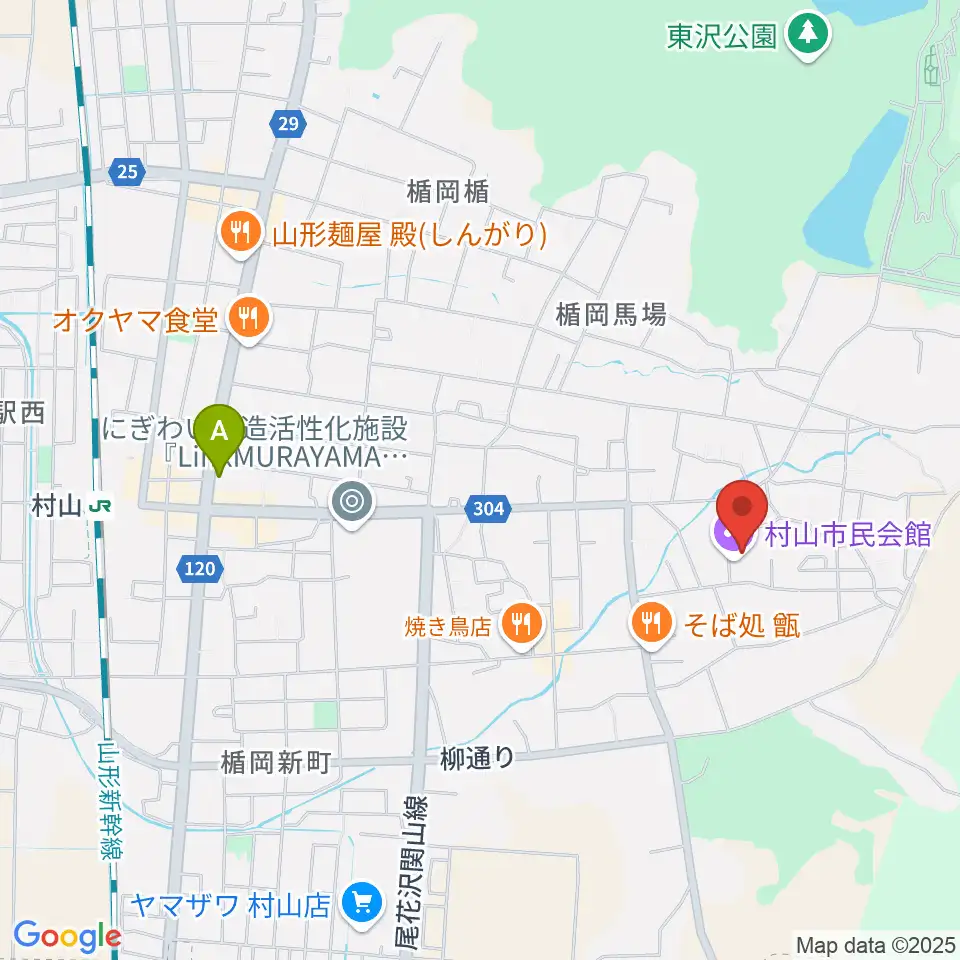 村山市民会館周辺のコンビニエンスストア一覧地図