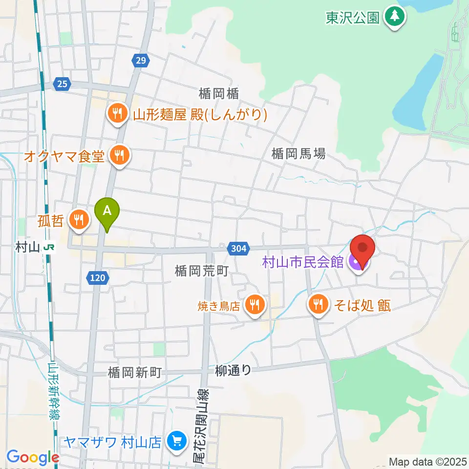 村山市民会館周辺のコンビニエンスストア一覧地図