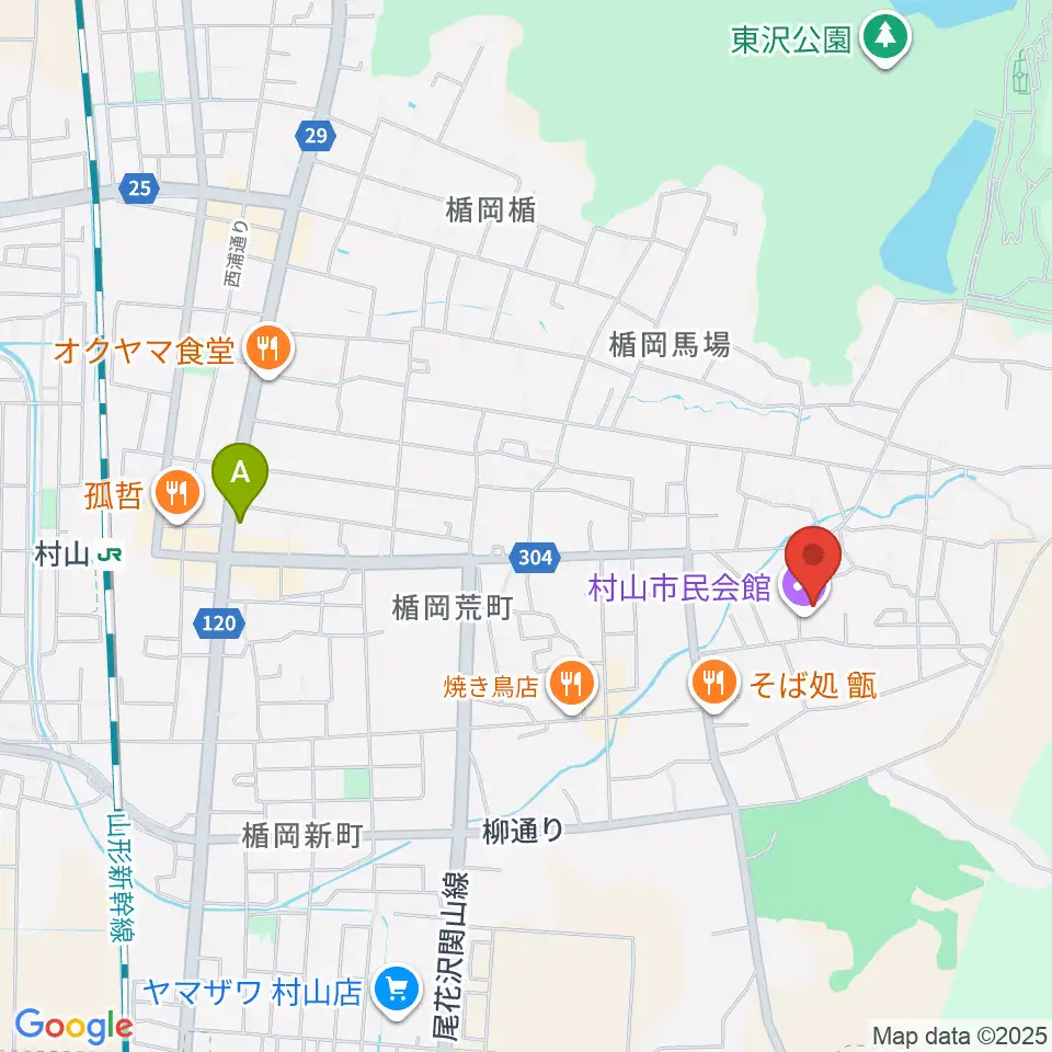 村山市民会館周辺のコンビニエンスストア一覧地図