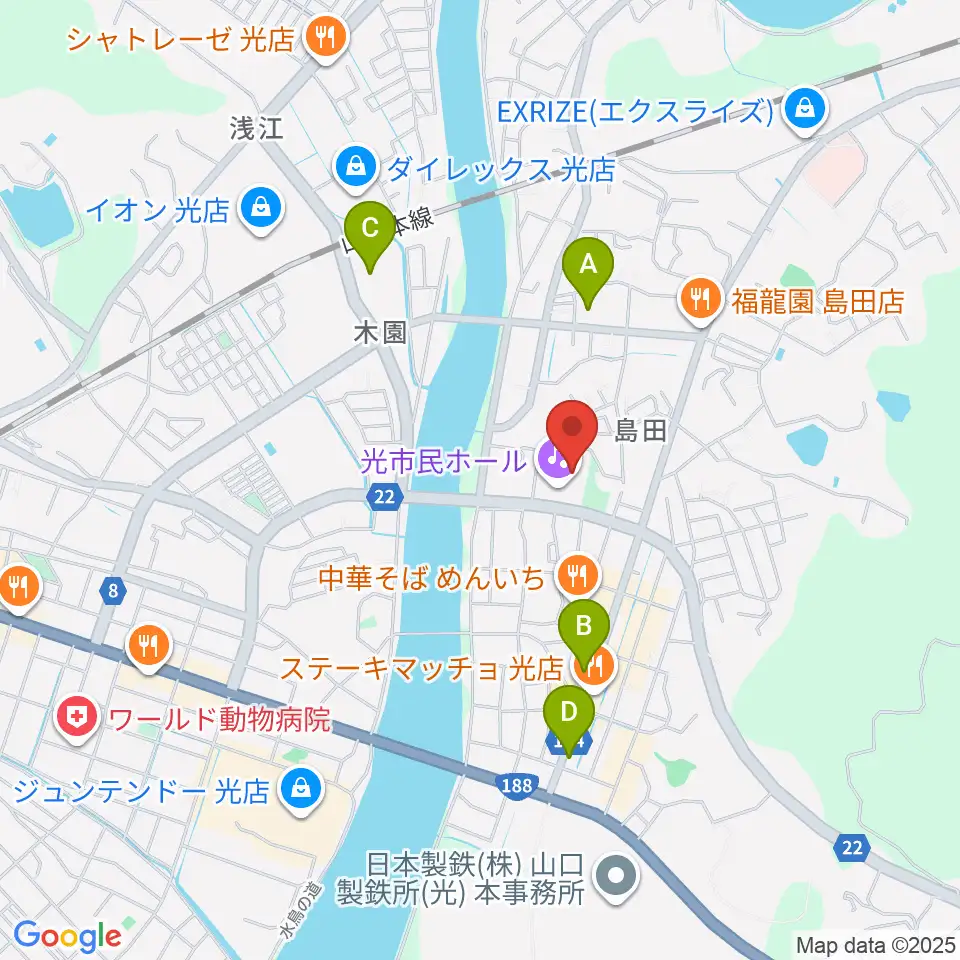 光市民ホール周辺のコンビニエンスストア一覧地図