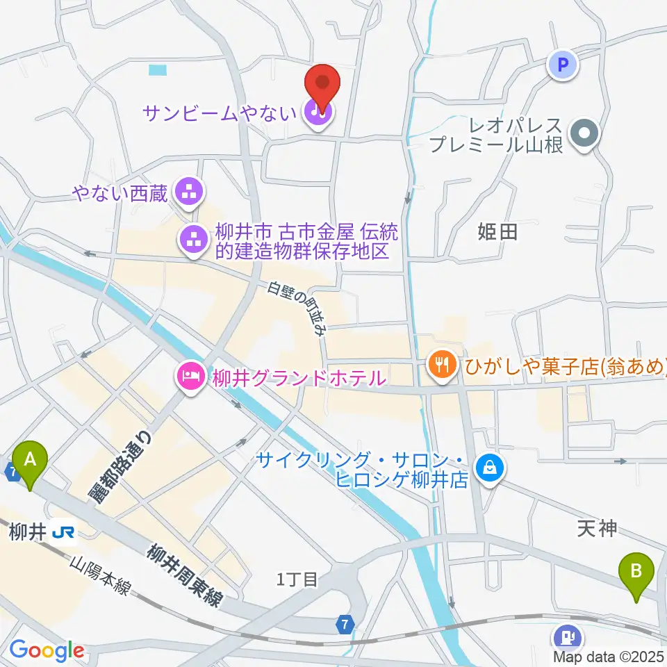 サンビームやない周辺のコンビニエンスストア一覧地図