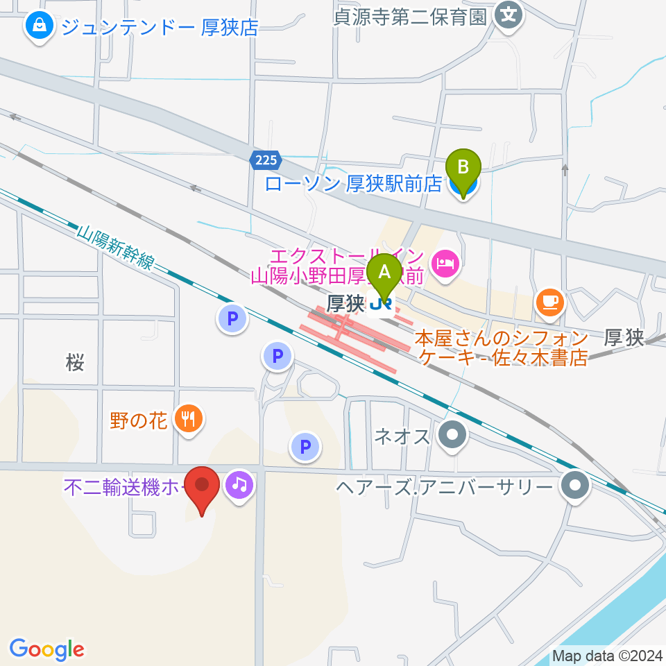 不二輸送機ホール周辺のコンビニエンスストア一覧地図