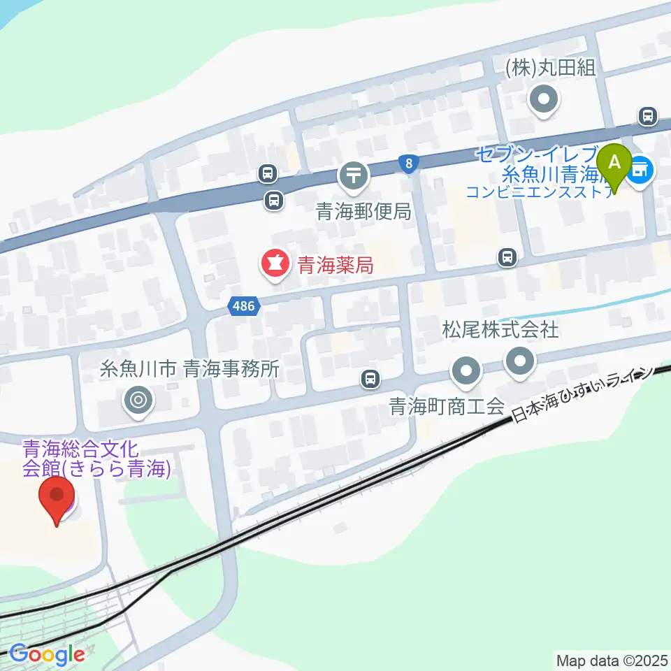 青海総合文化会館 きらら青海周辺のコンビニエンスストア一覧地図