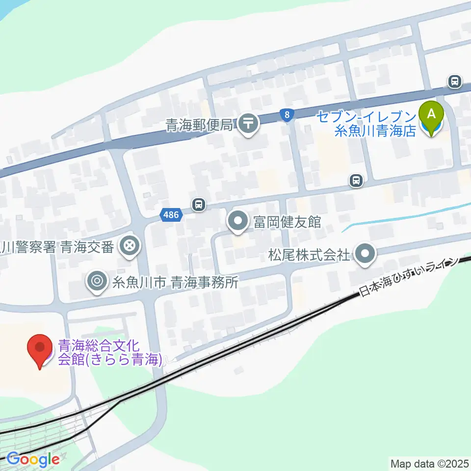 青海総合文化会館 きらら青海周辺のコンビニエンスストア一覧地図