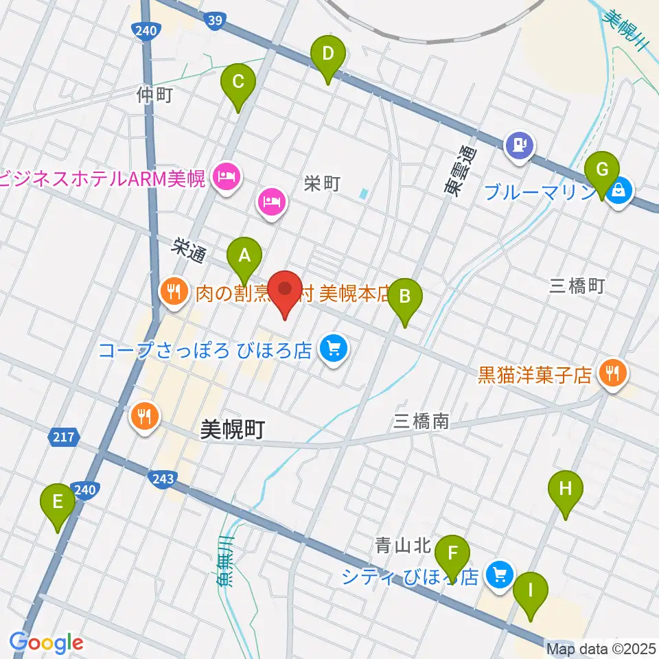 美幌町民会館びほーる周辺のコンビニエンスストア一覧地図