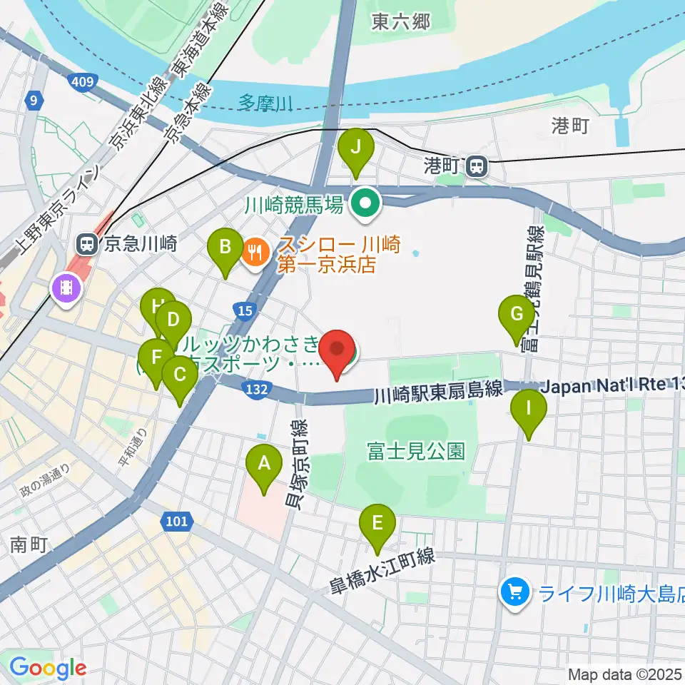 カルッツかわさき スポーツ周辺のコンビニエンスストア一覧地図