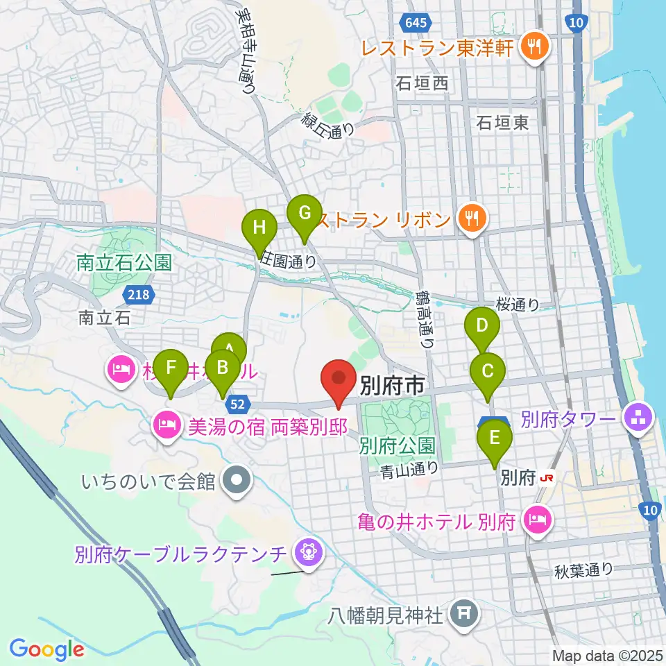 別府ビーコンプラザ・コンベンションセンター周辺のコンビニエンスストア一覧地図