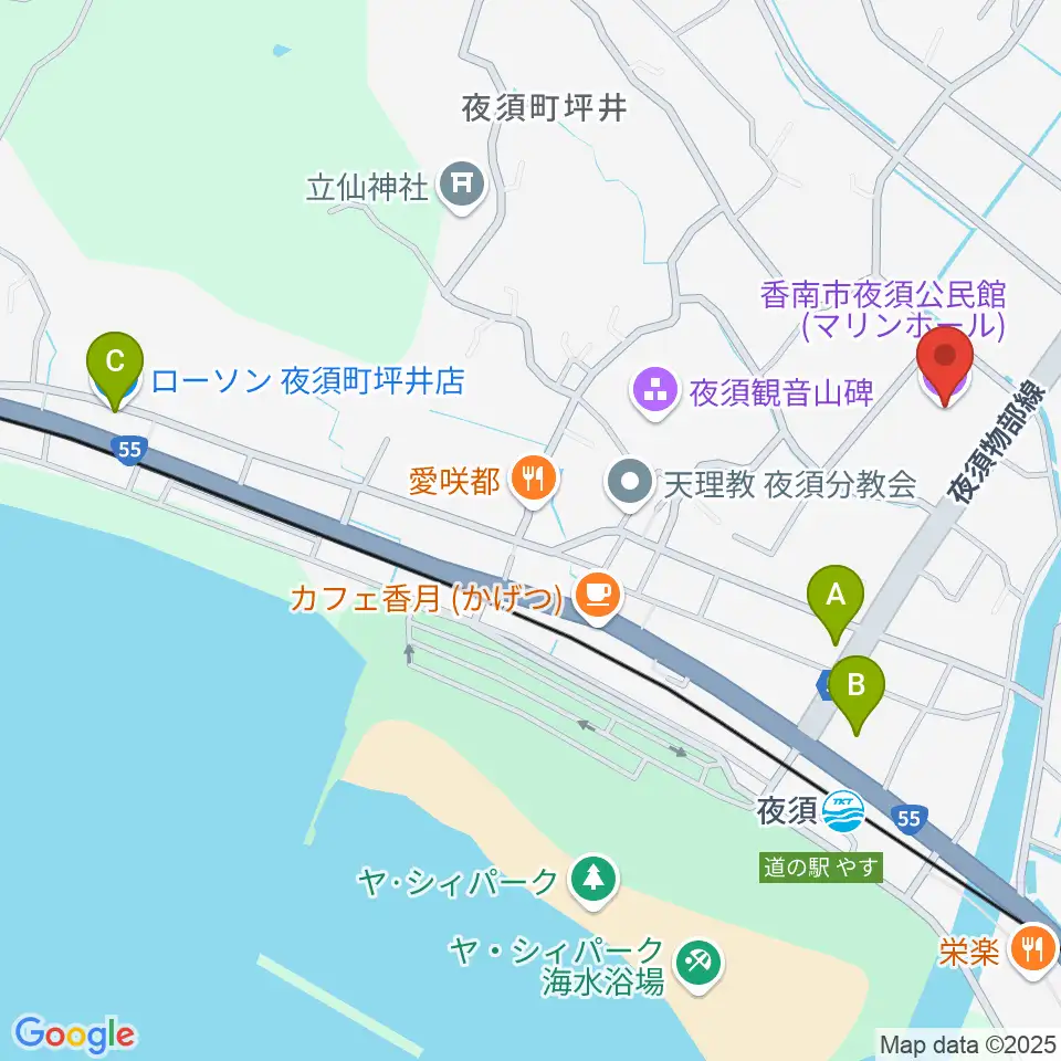 夜須中央公民館マリンホール周辺のコンビニエンスストア一覧地図