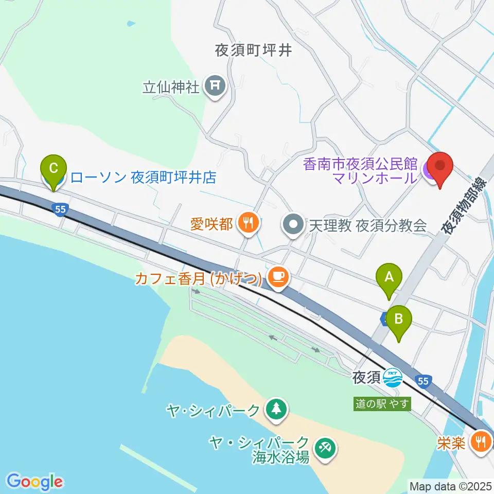 夜須中央公民館マリンホール周辺のコンビニエンスストア一覧地図