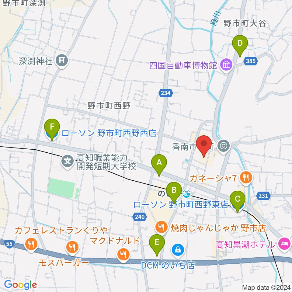 のいちふれあいセンター周辺のコンビニエンスストア一覧地図