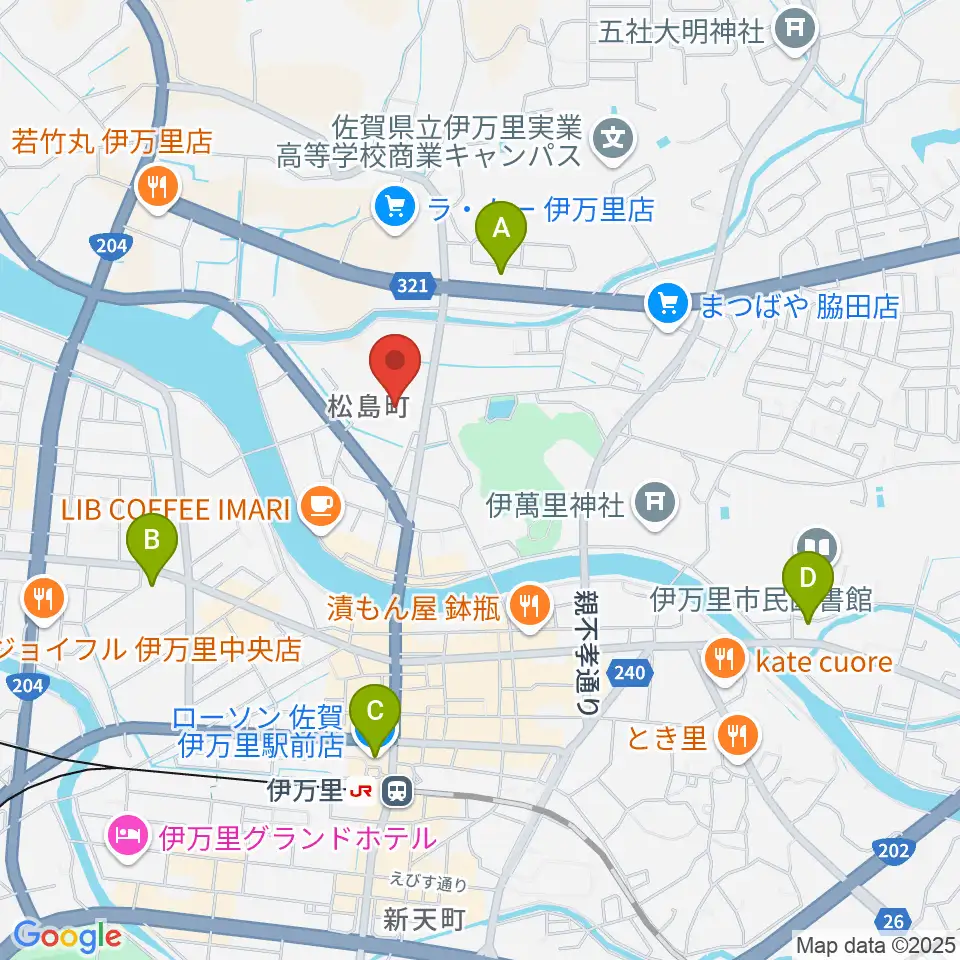 伊万里市民センター周辺のコンビニエンスストア一覧地図