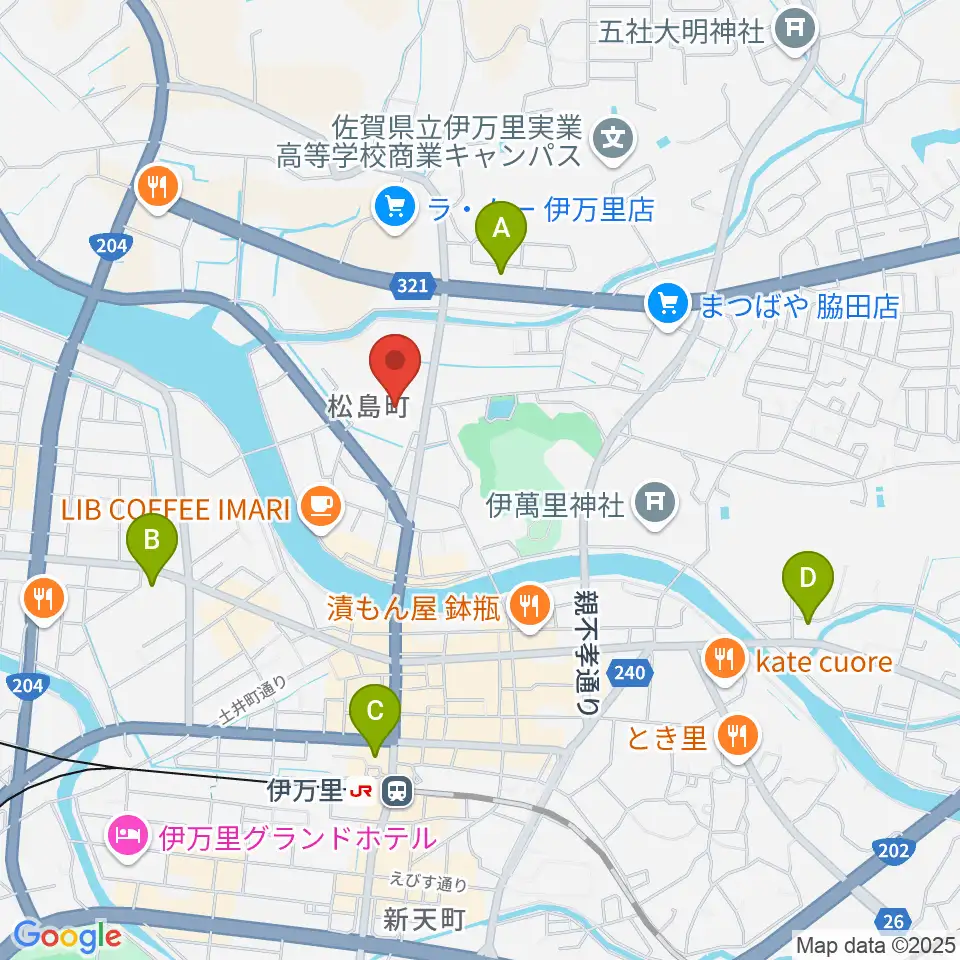 伊万里市民センター周辺のコンビニエンスストア一覧地図