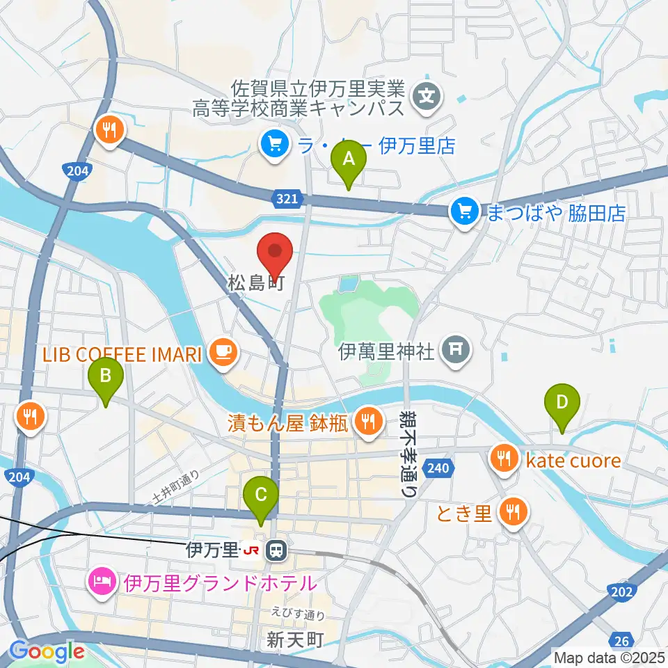 伊万里市民センター周辺のコンビニエンスストア一覧地図