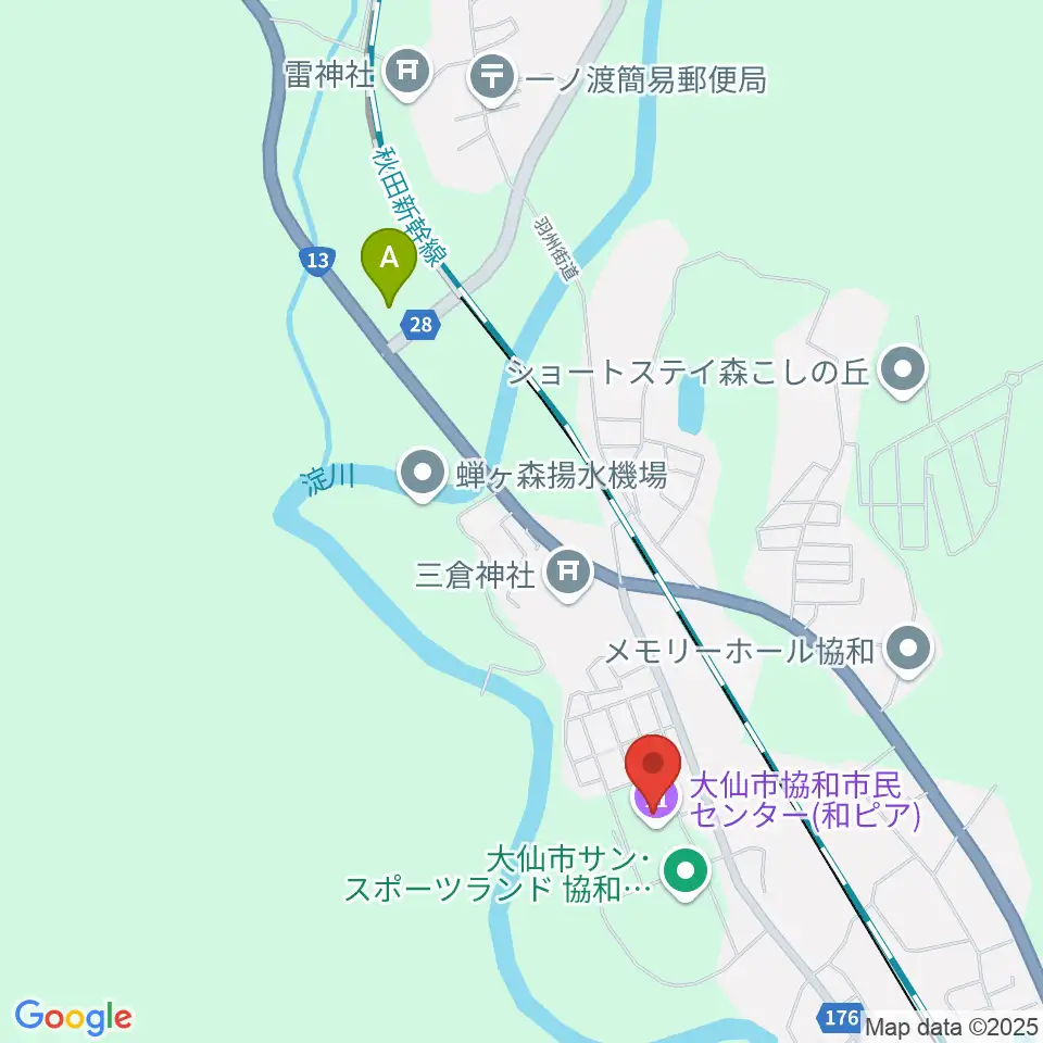 大仙市協和市民センター和ピア周辺のコンビニエンスストア一覧地図