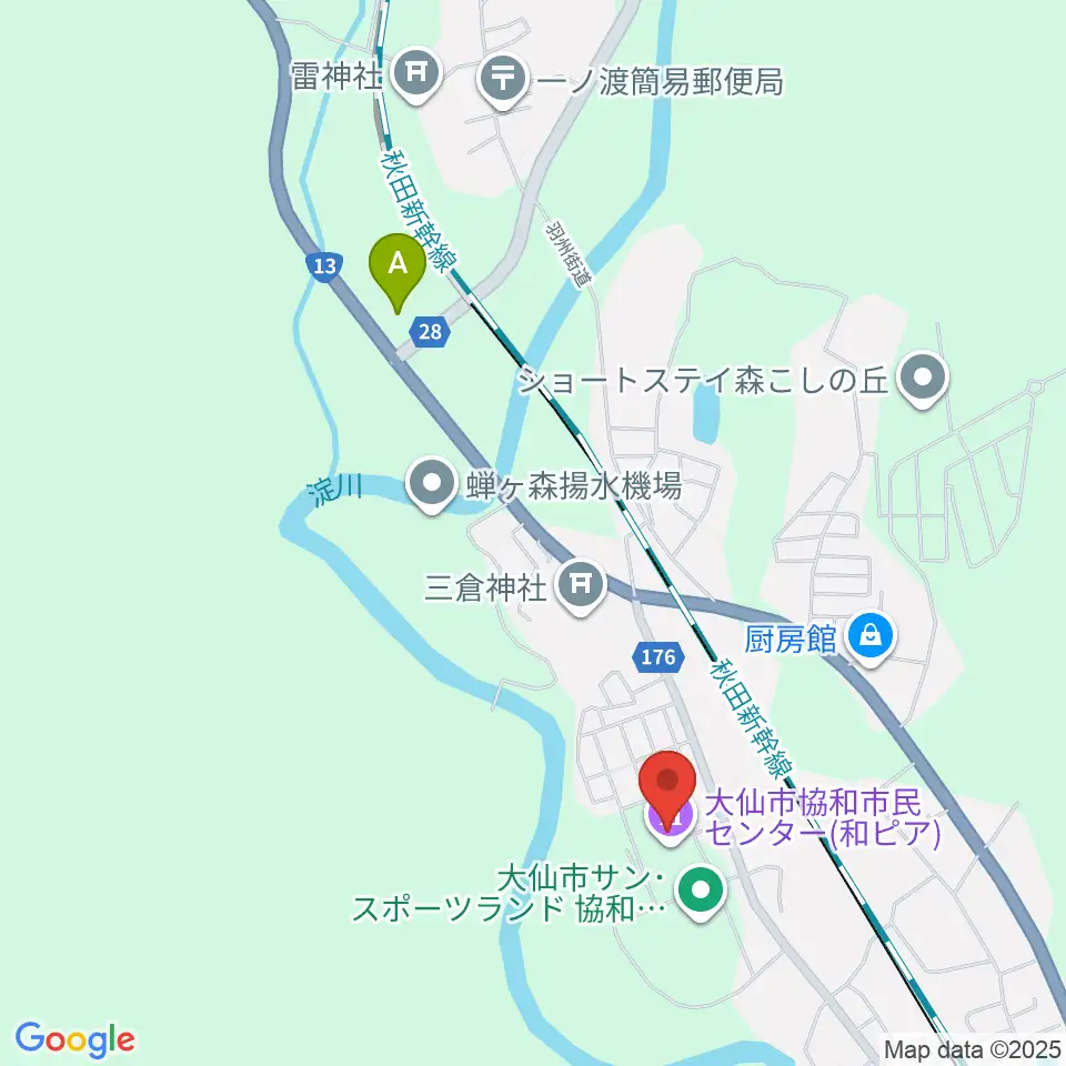 大仙市協和市民センター和ピア周辺のコンビニエンスストア一覧地図