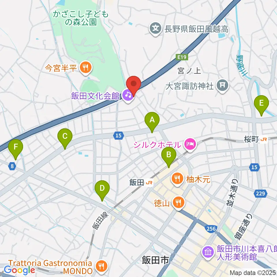 飯田人形劇場周辺のコンビニエンスストア一覧地図