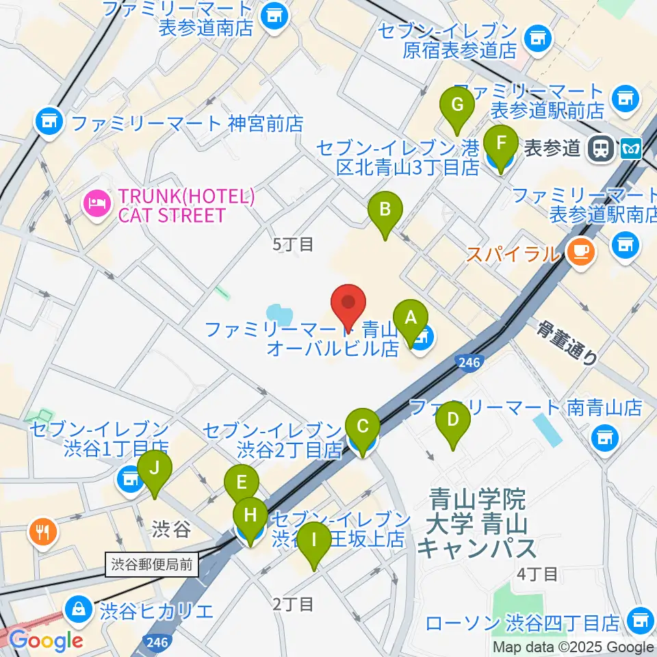 東京ウィメンズプラザ周辺のコンビニエンスストア一覧地図