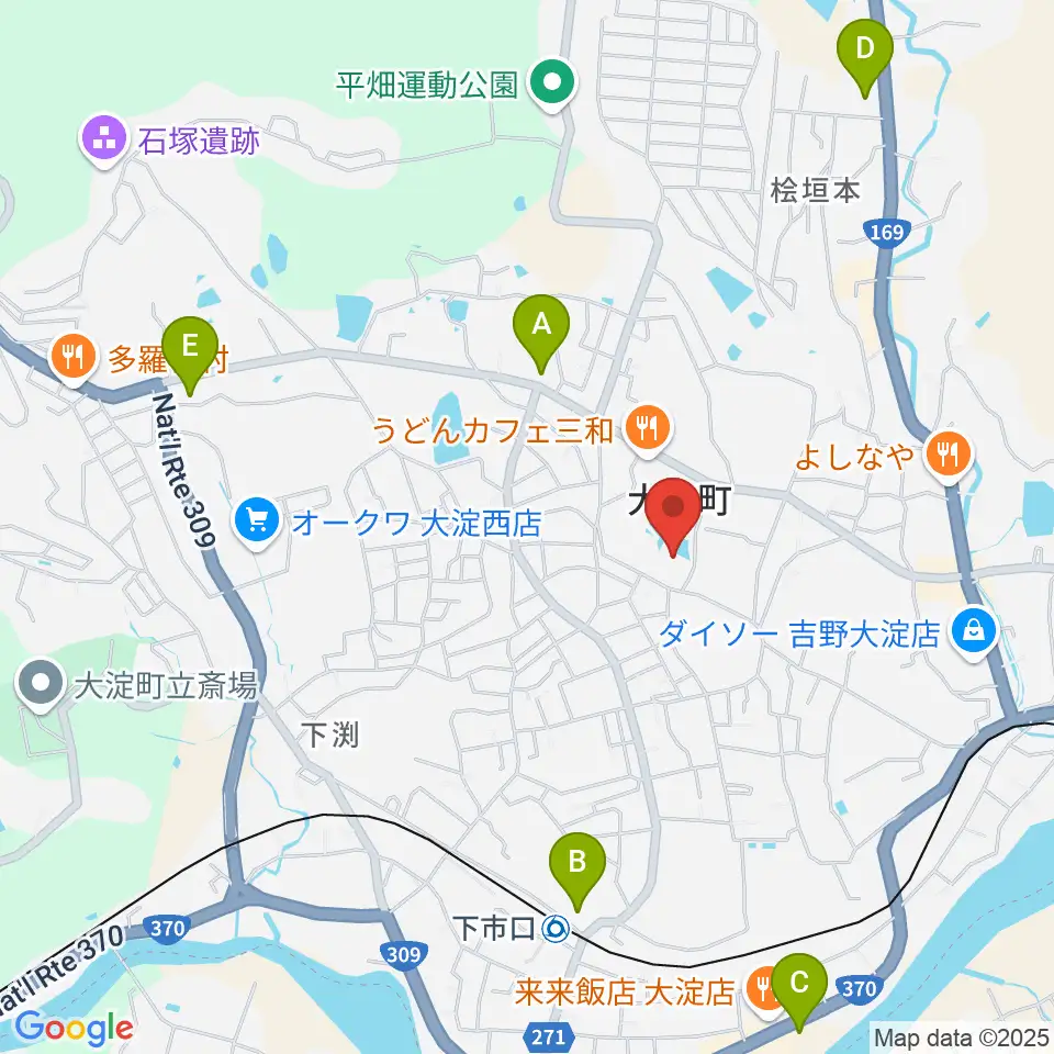 大淀町文化会館周辺のコンビニエンスストア一覧地図