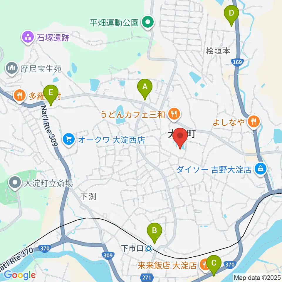 大淀町文化会館周辺のコンビニエンスストア一覧地図