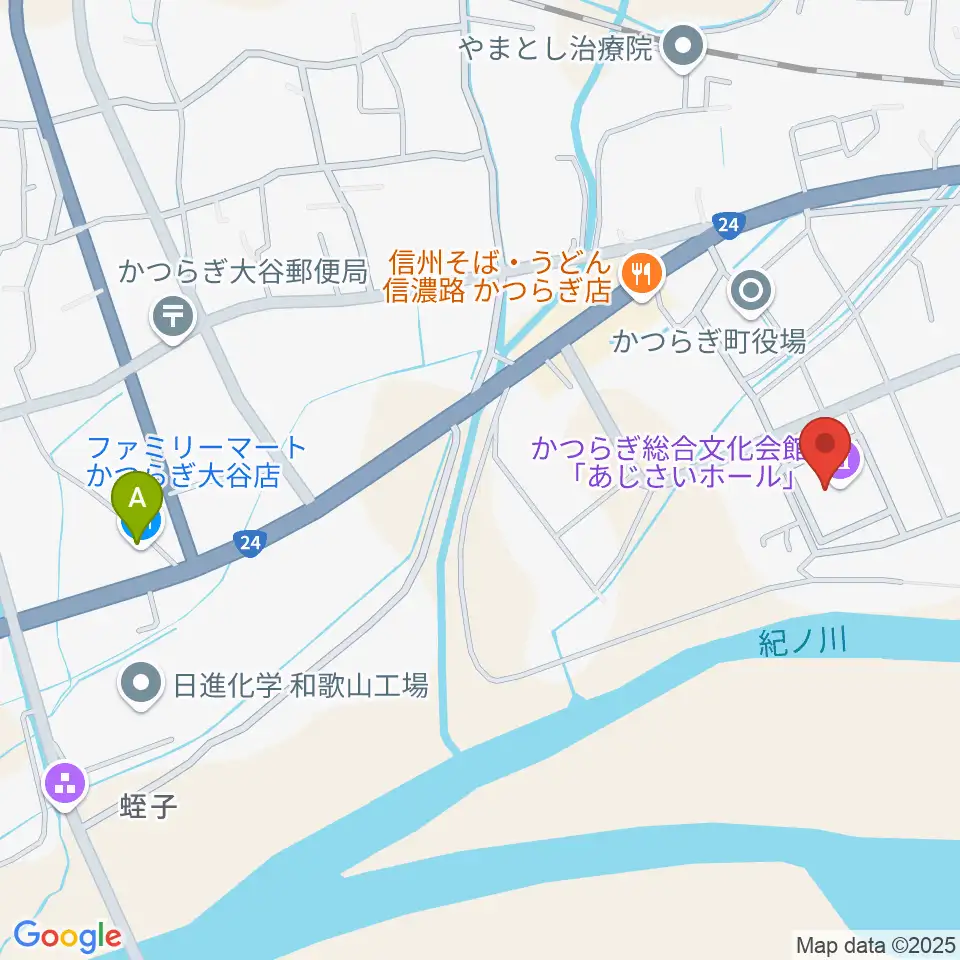 かつらぎ総合文化会館あじさいホール周辺のコンビニエンスストア一覧地図
