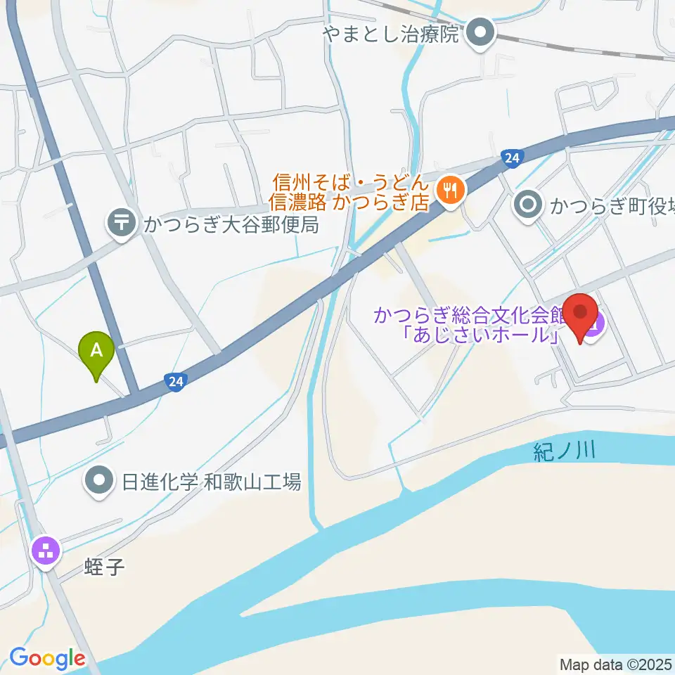 かつらぎ総合文化会館あじさいホール周辺のコンビニエンスストア一覧地図