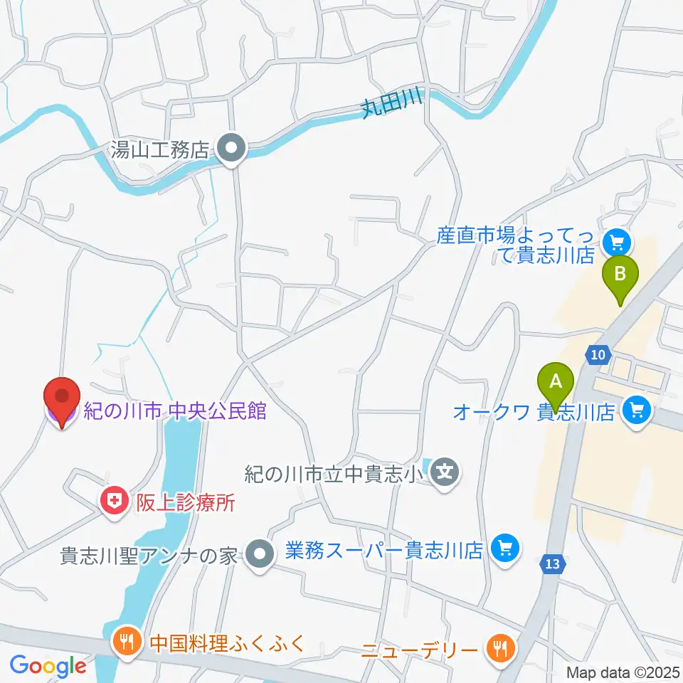 貴志川生涯学習センター周辺のコンビニエンスストア一覧地図