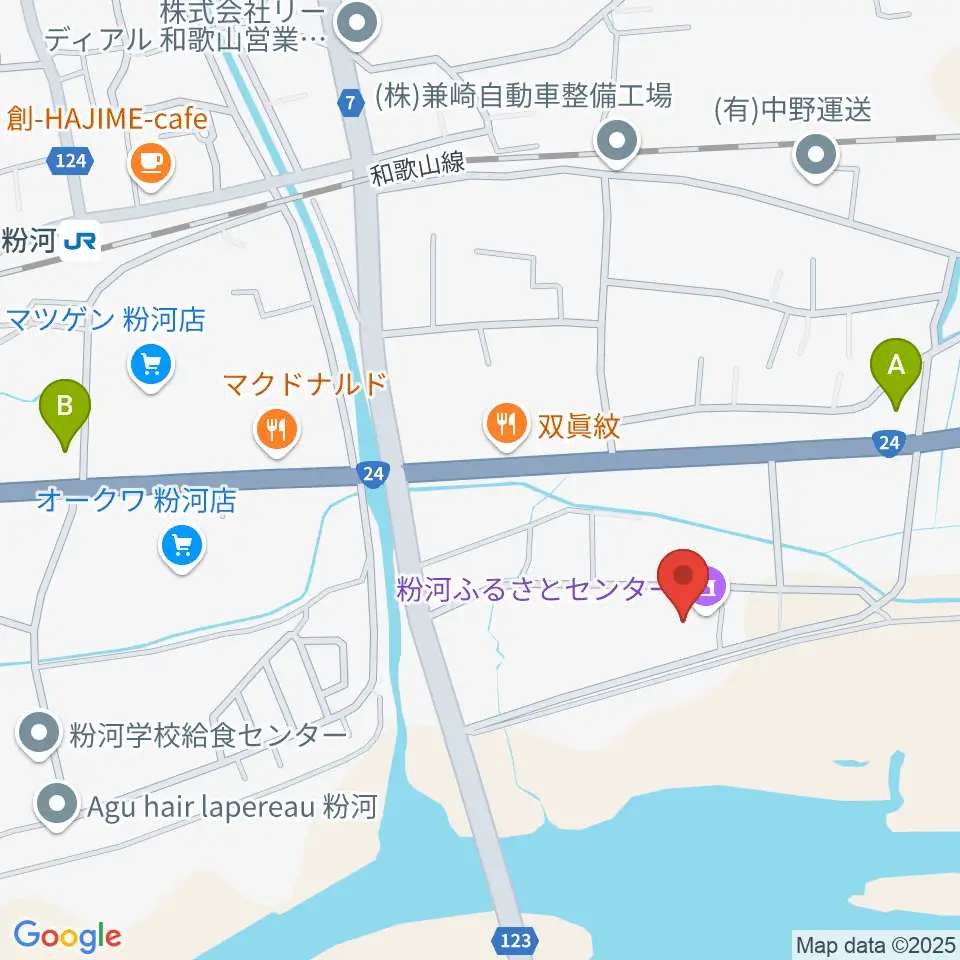 粉河ふるさとセンター周辺のコンビニエンスストア一覧地図